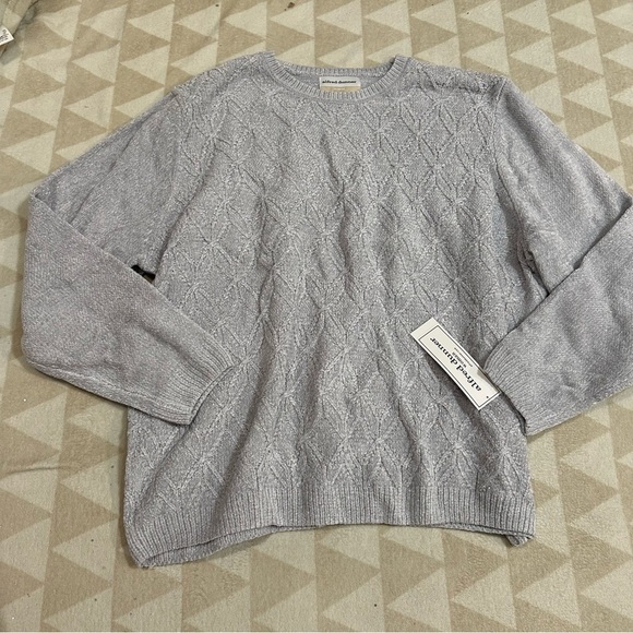 Alfred Summer Grey chenille cable knit sweater - Picture 1 of 2